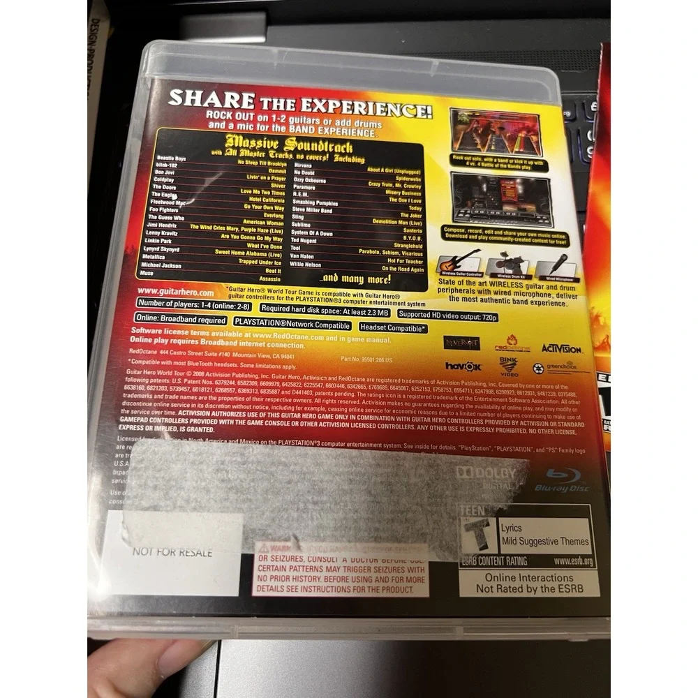 Guitar Hero‎ World Tour Sony PlayStation 3 PS3 Game Case Manual BLUS-30164